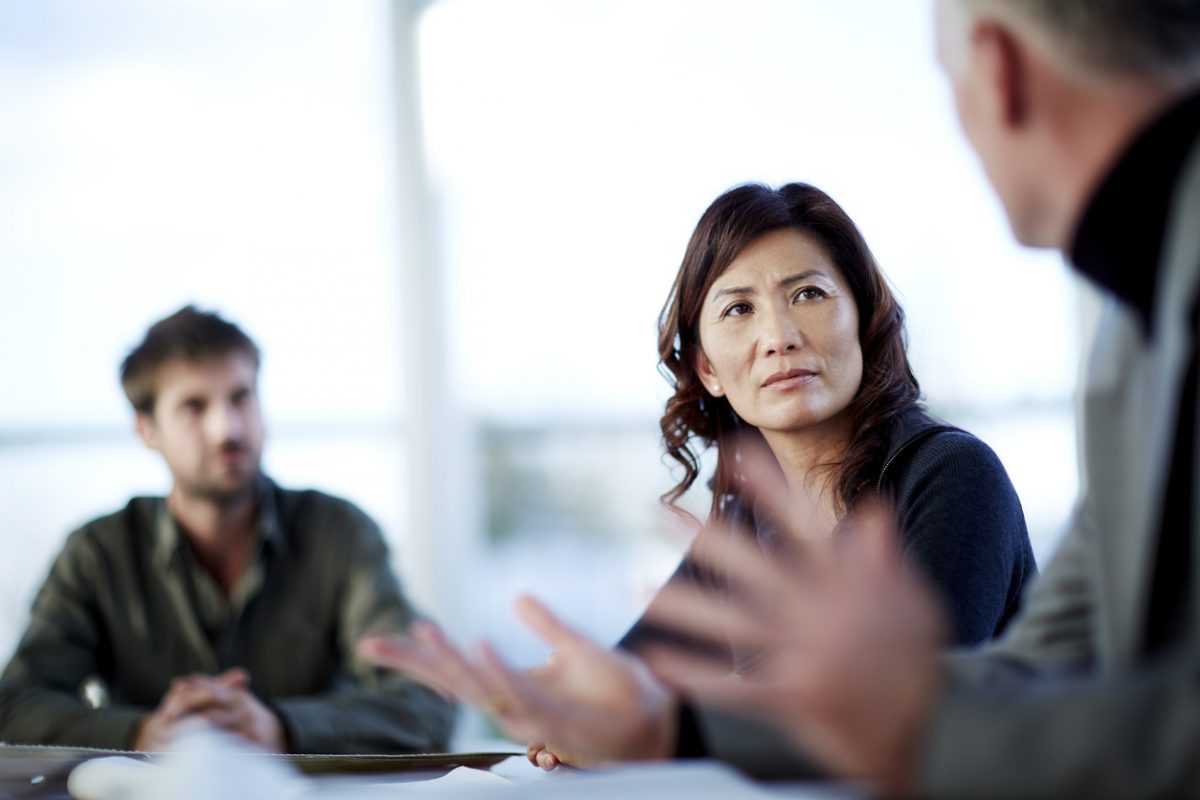 Business people talking in meeting